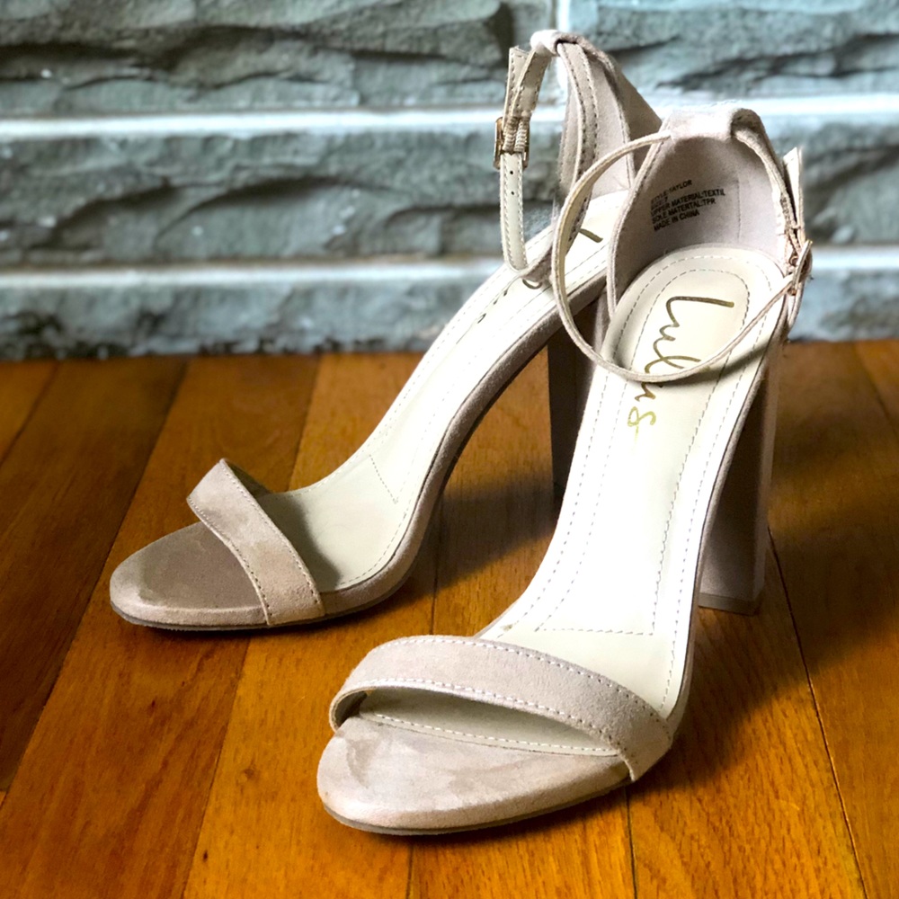 Lulus vegan suede block heel Taylor sandals 7